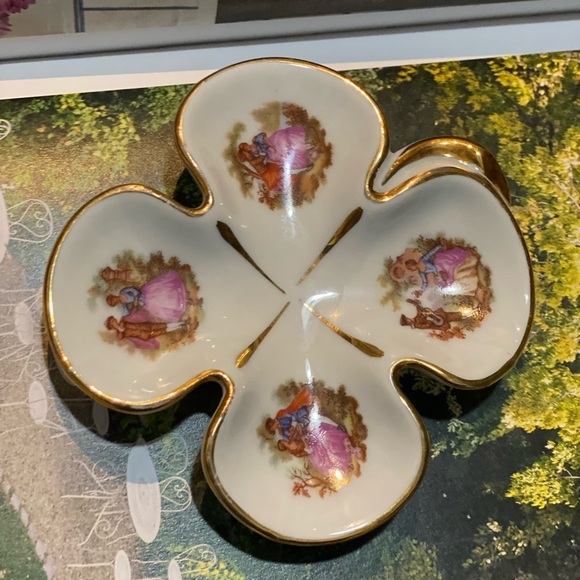 Limoges France 4 leaf clover trinket dish - Picture 3 of 9